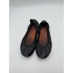 Tieks by Gavrieli matte black leather foldable ballet slippers flats size 9